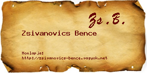 Zsivanovics Bence névjegykártya